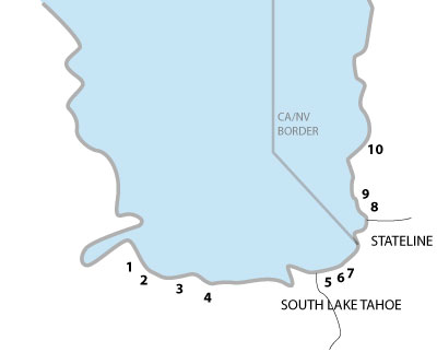 map of south lake tahoe beaches